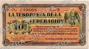 10 centavos, La Tesorería de la Federación (M3802), anverso