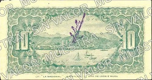 10 centavos, La Tesorería de la Federación (M3802), reverso