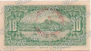 10 centavos, La Tesorería de la Federación (M3802), reverso (M3802 10c with 'BRIGADA OBREGON')