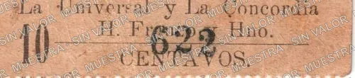 10 centavos, La Universal y La Concordia (M3451), M3451 10c La Universal y La Concordia, anverso