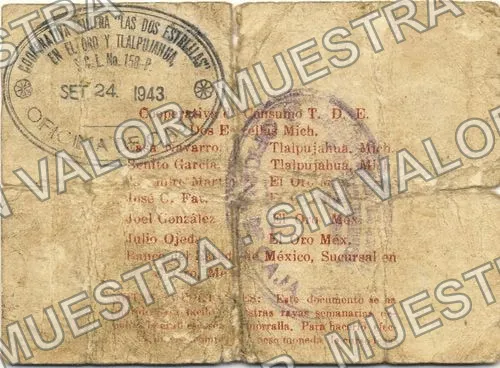 10 centavos, Las Dos Estrellas (M4396), reverso