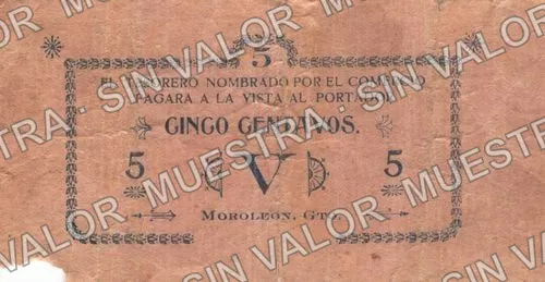 10 centavos, Moreleón (M1788), anverso