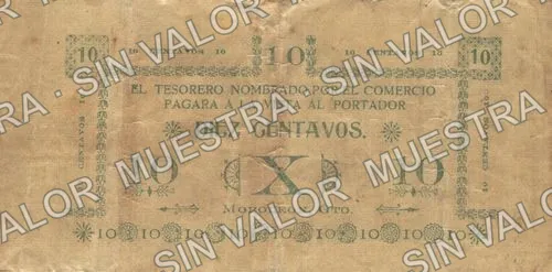 10 centavos, Moreleón (M1788), anverso (M1788 10c Moreleón)
