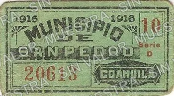 10 centavos, Municipio de San Pedro (M1094), M1094 10c Municipio de San Pedro, anverso