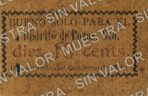 10 centavos, Pozos (M1707), anverso