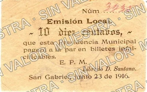 10 centavos, Presidencia Municipal (M2336), anverso