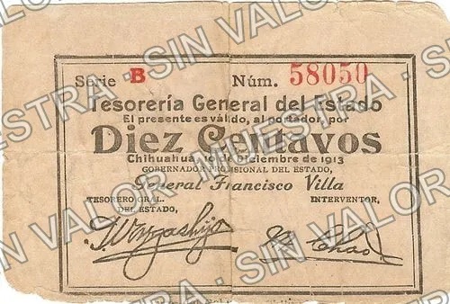 10 centavos, sábanas, Series A, small number (M901), anverso (M901 10c sábanas, Series B, large number)