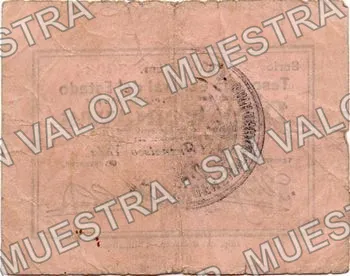 10 centavos, sábanas, Series A, small number (M901), reverso