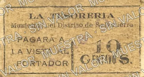 10 centavos, Salvatierra (M1724), M1724a 10c Salvatierra, anverso