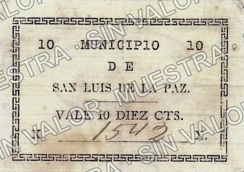 10 centavos, San Luis de la Paz (M1732), M1732 10c San Luis de la Paz, anverso