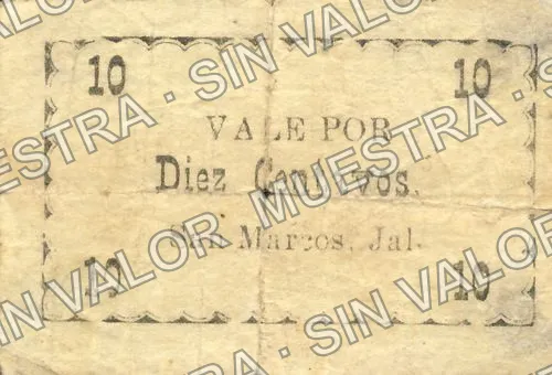 10 centavos, San Marcos (M2603), M2603 10c San Marcos, anverso