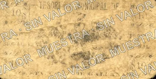 10 centavos, Santa Cruz de Galeana (M1738), reverso