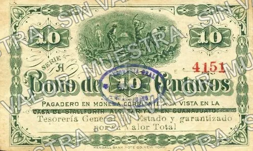 10 centavos, Stallforth, Alcazar (M1656), anverso