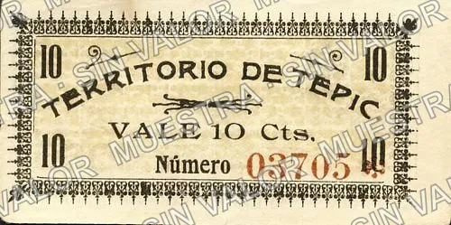 10 centavos, Territorio de Tepic (M3291), M3291a 10c Territorio de Tepic, anverso