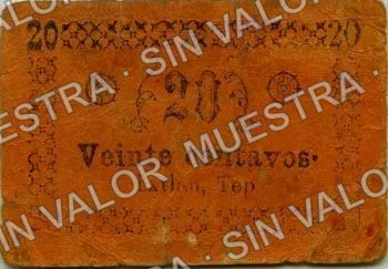 10 centavos, Tesorería Municipal, Ixtlán del Río (M3272), M3272 10c Tesorería Municipal, Ixtlán del Río, anverso