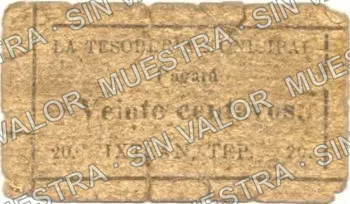 10 centavos, Tesorería Municipal, Ixtlán del Río (M3277), M3277 10c Tesorería Municipal, Ixtlán del Río, anverso