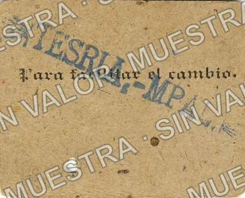 10 centavos, Tesorería Municipal (M2302), reverso