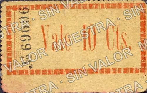 10 centavos, Tesorería Municipal (M3628), M3628 10c Tesorería Municipal, anverso