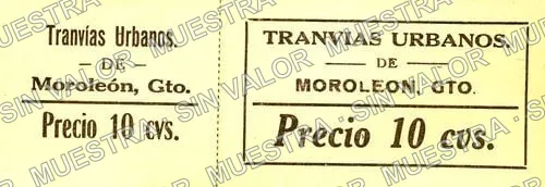 10 centavos, Tranvías Urbanos (M1796), M1796 10c Tranvías Urbanos (with counterfoil, anverso