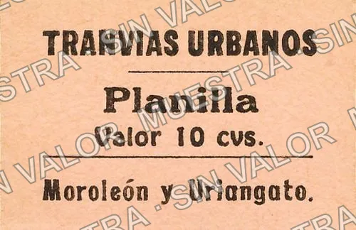 10 centavos, Tranvías Urbanos (M1798), anverso