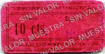 10 centavos, Valle de Santiago (M1743), anverso
