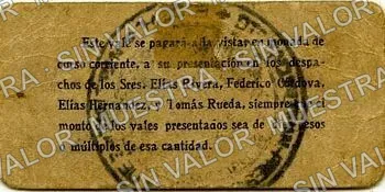 10 centavos, Zacualtipán (M2201), reverso
