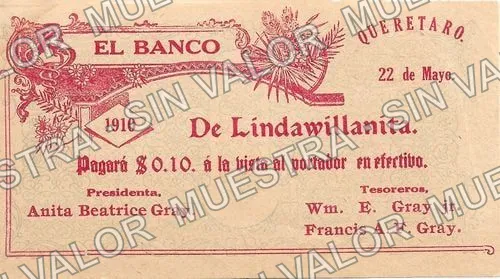 10 pesos, .5 25c Banco del Centenario (M379), anverso (M379.6 10c Banco de Lindawillanita)