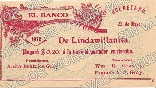 10 pesos, .5 25c Banco del Centenario (M379), anverso (M379.7 20c Banco de Lindawillanita)