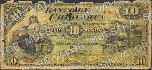 10 pesos, Banco de Chihuahua (M77), anverso