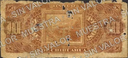 10 pesos, Banco de Chihuahua (M77), reverso