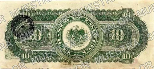 10 pesos, Banco de Coahuila (M177), reverso