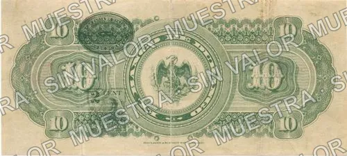 10 pesos, Banco de Durango (M342), reverso