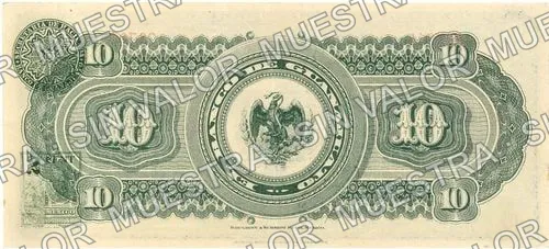 10 pesos, Banco de Guanajuato (M359), M359 $10 Banco de Guanajuato, reverso