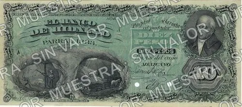 10 pesos, Banco de Hidalgo del Parral (M106), anverso