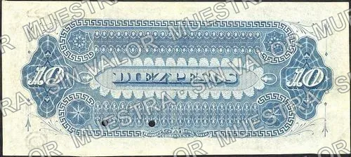10 pesos, Banco de Hidalgo del Parral (M106), reverso