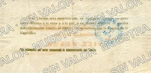 10 pesos, Banco de la Laguna (M1006), reverso