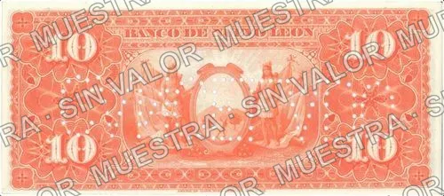 10 pesos, Banco de Nuevo León (M435), reverso