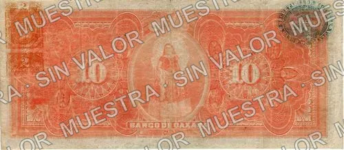 10 pesos, Banco de Oaxaca (M448), reverso