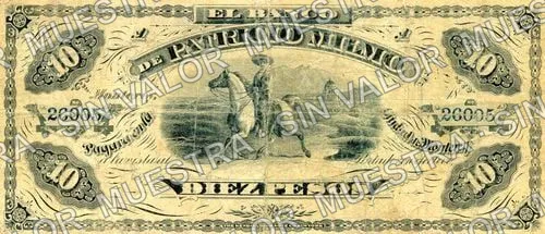 10 pesos, Banco de Patricio Milmo (M442), anverso