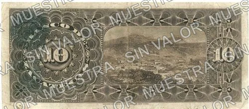 10 pesos, Banco de Zacatecas (M576), reverso