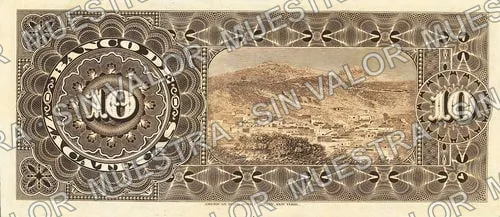 10 pesos, Banco de Zacatecas (M576), M576r $10 Banco de Zacatecas unsigned remainder, reverso