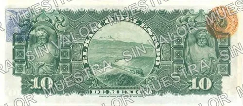 10 pesos, Banco del Estado de México (M397), reverso