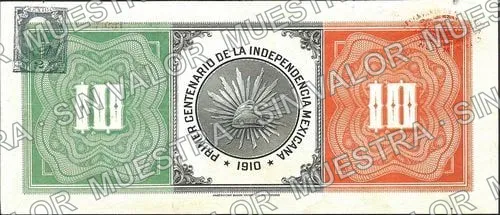 10 pesos, Banco Minero (M134), reverso