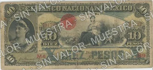 10 pesos, Banco Nacional de México (M299), anverso