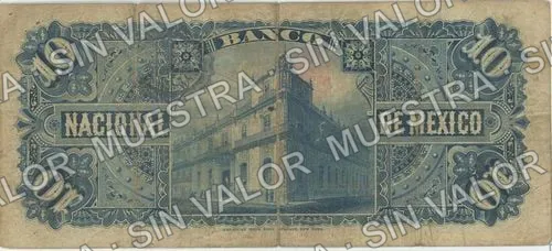 10 pesos, Banco Nacional de México (M299), reverso