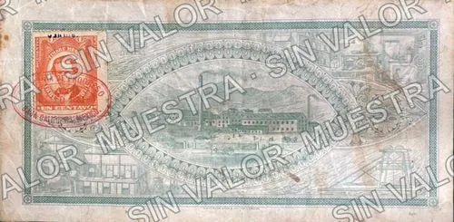 10 pesos, Compañía Minera del Progreso (M591), M591 $10 Compañía Minera del Progreso, reverso