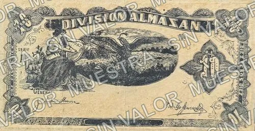10 pesos, División Almazán (M3361), anverso