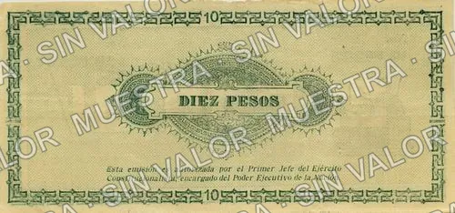 10 pesos, Estado de Coahuila (M1073), reverso