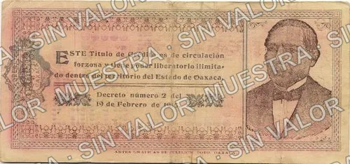 10 pesos, Estado de Oaxaca (M3374), reverso