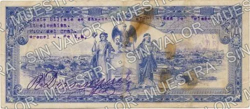 10 pesos, Estado de Sinaloa (M3785), anverso (M3785c $10 Estado de Sinaloa)